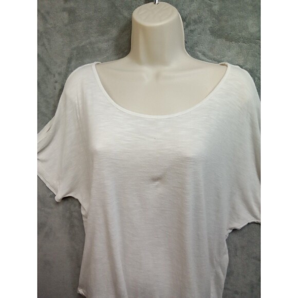 Mudd Womens XL White cold‎ Shoulder Blouse Y2K Classic - Picture 2 of 9